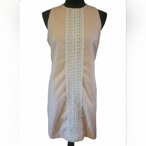 London Times Peach and White Striped Dress